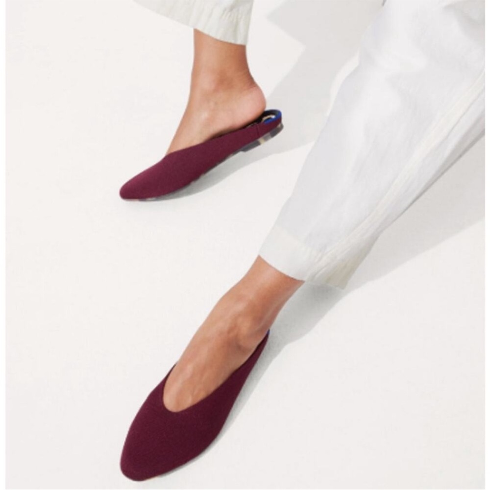 ROTHY'S Almond Toe Demi Mules - Black Cherry 6.5 - Picture 3 of 3
